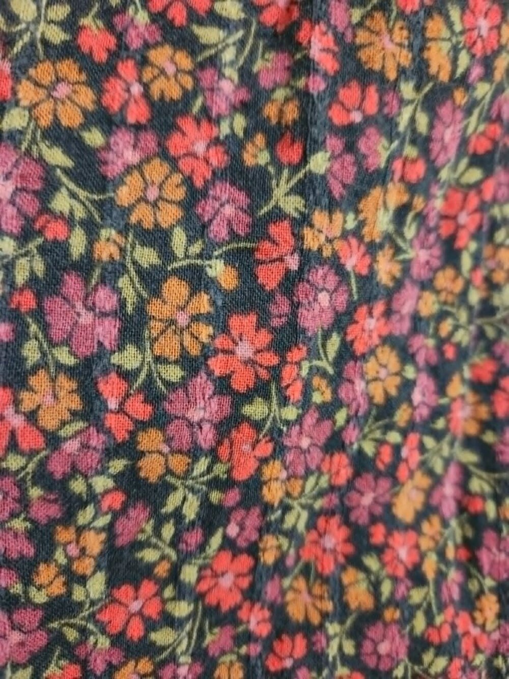 American Eagle Floral Dress XL Smocked Square Neck Pockets Cottagecore Boho - Picture 8 of 10